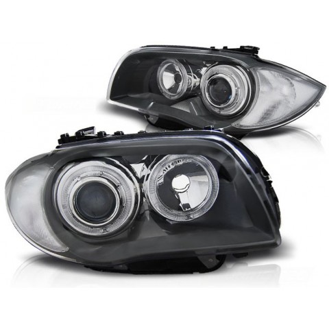 Lampy przód BMW E87 / E81 / E82 / E88 04-11 GREY Angel Eyes ringi LED LPBMD6