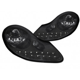 Lampy przód PORSCHE BOXSTER / 911 996 - BLACK LED - diodowe LPPO12