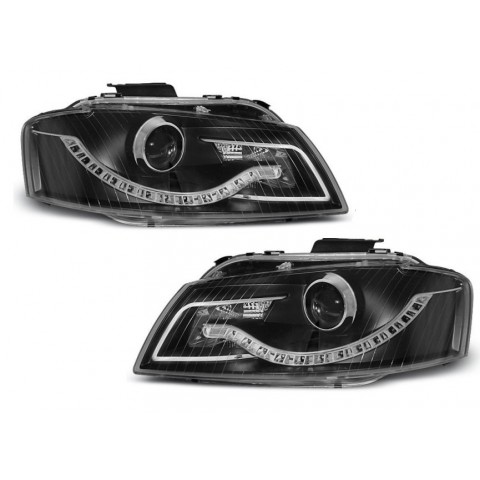 Lampy przód Audi A3 8P 03-08 BLACK LED BI-HALOGEN LPAU54