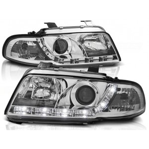 Lampy przód Audi A4 B5 94-99 - CHROM LED diodowe - LPAU25