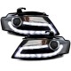 Lampy przód Audi A4 B8 H7 08-11 Black LED DRL jazdy dziennej LPAUD0