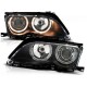 Lampy przód BMW E46 Sedan / Touring 01-05 Angel Eyes BLACK Ringi LPBM86