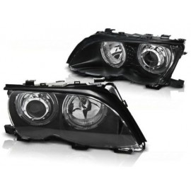 Lampy przód BMW E46 Sedan / Touring 01-05 Angel Eyes LED BLACK Ringi LPBMG3