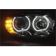 Lampy przód BMW E90 / E91 Angel Eyes BLACK diodowe Ringi LED DEPO LPBMJ1