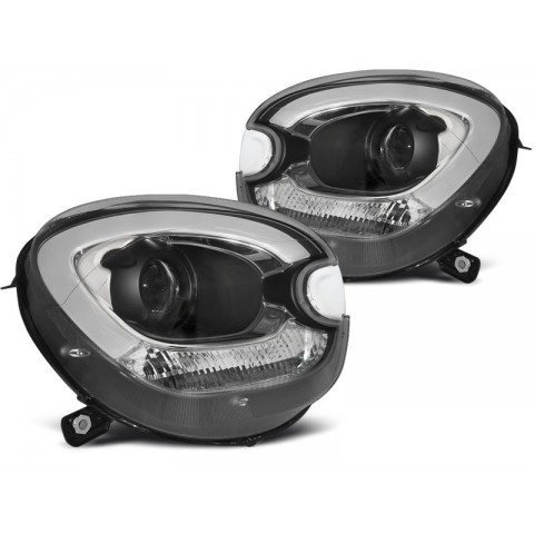 Lampy przód Mini Cooper R60 R61 COUNTRYMAN 10-14 LED TUBE BLACK LPMC15