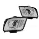 Lampy przód Ford Mustang 05-09 CHROM LED diodowe soczewkowe LPFO74
