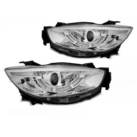 Lampy przód Mazda CX5 11-15 - Xenon LED CHROM DRL dzienne diodowe LPMA12