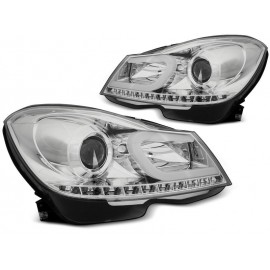 Lampy przód Mercedes C-klasa W204 11-14 CHROM LED diodowe LPMEA3