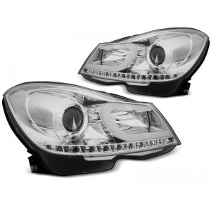 Lampy przód Mercedes C-klasa W204 11-14 CHROM LED diodowe LPMEA3