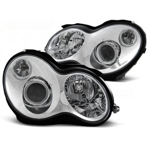 Lampy przód Mercedes C-klasa W203 clear CHROM soczewki DEPO LPME80