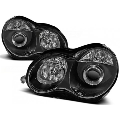 Lampy przód Mercedes C-klasa W203 clear BLACK soczewka LPME17