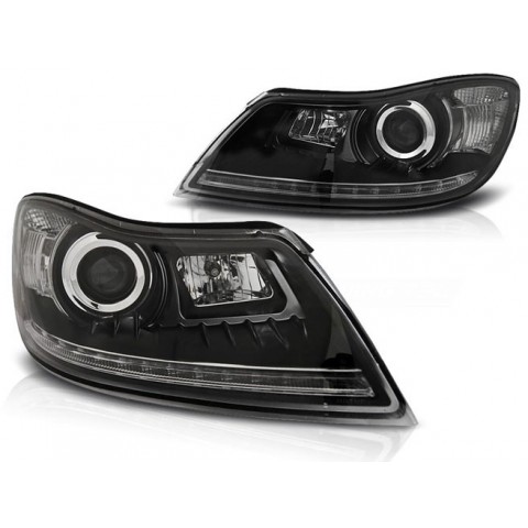 Lampy przód Skoda Octavia 2 09-13 BLACK LED - diodowe LPSK23