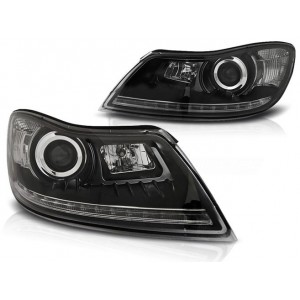 Lampy przód Skoda Octavia 2 09-13 BLACK LED - diodowe LPSK23