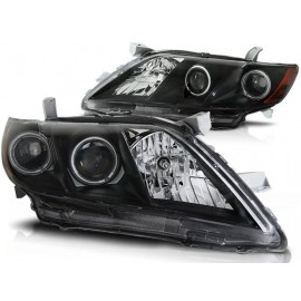 Lampy przód Toyota Camry 6 XV40 06-09 Angel Eyes BLACK LED LPTO10
