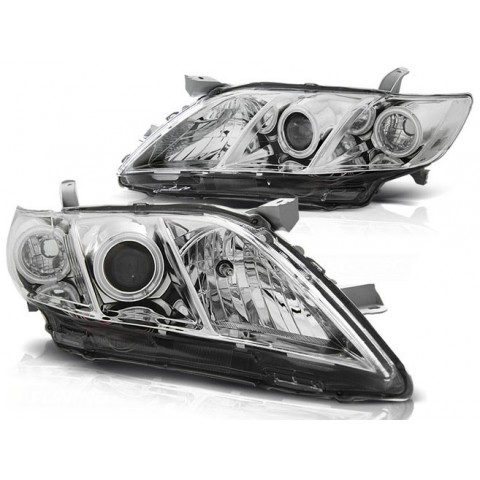 Lampy przód Toyota Camry 6 XV40 06-09 Angel Eyes CHROM LED LPTO09