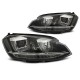 Lampy przód VW Golf 7 - BLACK LED DRL z dynamicznym kier. LPVWR1