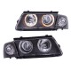 Lampy przód VW Passat B5 Clear BLACK Angel Eyes Ringi LPVW26 DEPO