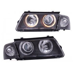 VW Passat B5 Clearglass BLACK Angel Eyes Ringi LPVW26 DEPO