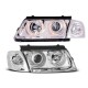 Lampy przód VW Passat B5 Clear CHROM Angel Eyes Ringi LPVW25 DEPO