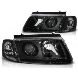 Lampy przód VW Passat B5 XENON LOOK BLACK H7 - czarne soczewkowe LPVW37