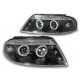 Lampy przód VW Passat B5FL 3BG Angel Eyes BLACK LED ringi LPVW80