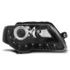 Lampy przód VW Passat B6 3C - BLACK LED - czarne diodowe DEPO LPVWE1