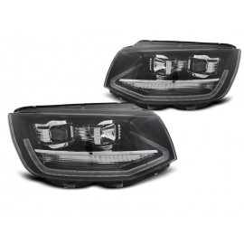 Lampy przód VW T6 2015- BLACK LED DRL - diodowe światła dzienne LPVWP8