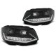 Lampy przód VW T6 2015- BLACK LED DRL - diodowe dzienne i kierunki LPVWR0