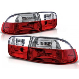 Lampy tył Honda Civic Coupe / Sedan - clear Red/White 91-95 2/4d LTHO01