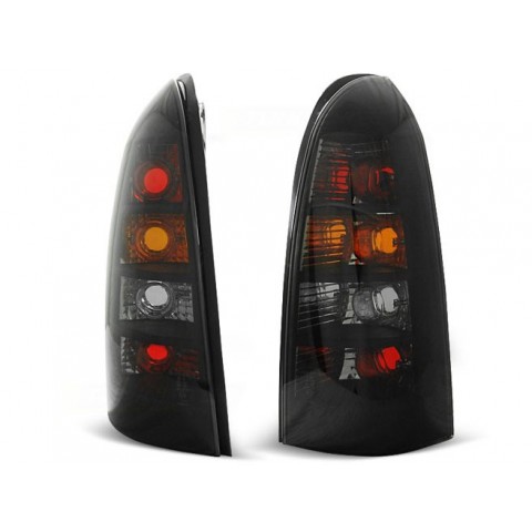 Lampy tył Opel Asta G Kombi Caravan Clear Black czarne LTOP21