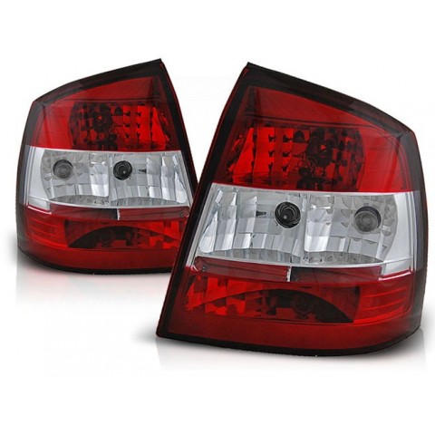 Lampy tył Opel Asta G 3/5d Clear Red / White LTOP40