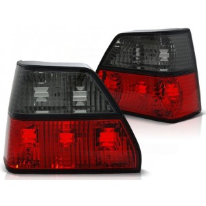 VW Golf 2 clearglass Red / Black Czerwono - Czarne FK LTVW96