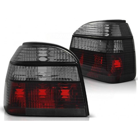 Lampy tył VW Golf 3 clear Black SMOKED + Red DEPO LTVW98