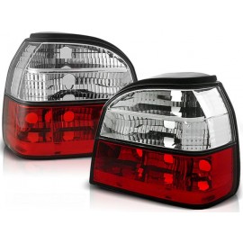 VW Golf 3 clearglass Red / White Czerwono - Białe LTVW53