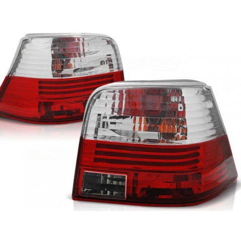 Lampy tył VW Golf 4 clear RED WHITE - czerwono / białe LTVW03 DEPO