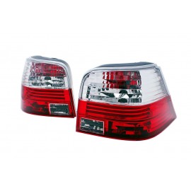 VW Golf 4 clearglass RED WHITE - czerwono / białe LTVW03 DEPO