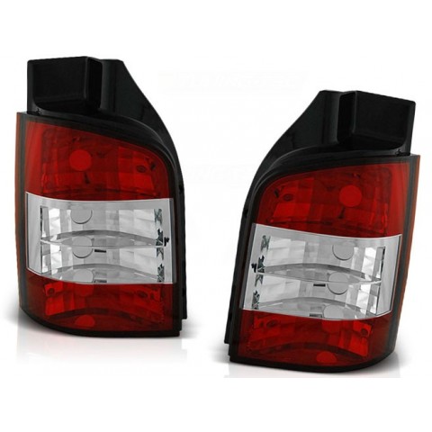 Lampy tył VW T5 03-09 Clear RED WHITE LTVW76 Podnoszona KLAPA