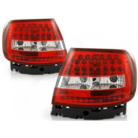 Lampy tył Audi A4 B5 Sedan - Clear Red/White Led - Diodowe LDAU47