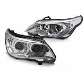 Lampy przód BMW E60 / E61 Chrom LED Ringi 3D LPBMK3