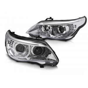 Lampy przód BMW E60 / E61 Chrom LED Ringi 3D LPBMK3