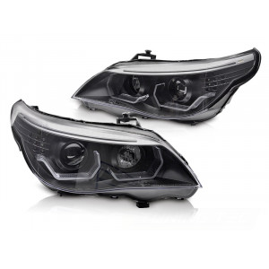 Lampy przód BMW E60 / E61 Black LED Ringi 3D LPBMK4