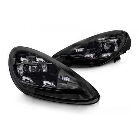 Lampy przód Porsche CAYENNE - BLACK FULL LED - diodowe DRL LPPO13