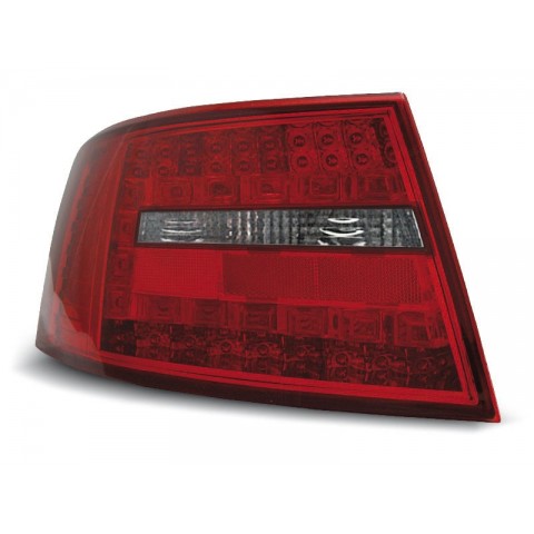Lampy tył Audi A6 C6 Sedan - Clear Red / White Led - Diodowe LDAU63