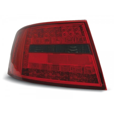 Lampy tył Audi A6 C6 Sedan - Clear Red / Black Led - Diodowe LDAU64