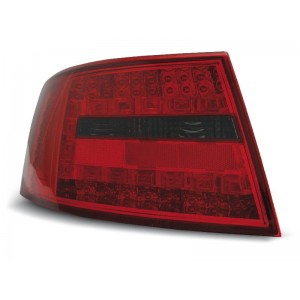 Lampy tył Audi A6 C6 Sedan - Clear Red / Black Led - Diodowe LDAU64