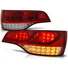 Lampy tył Audi Q7 - Clear Red / White Led - Diodowe LDAU57