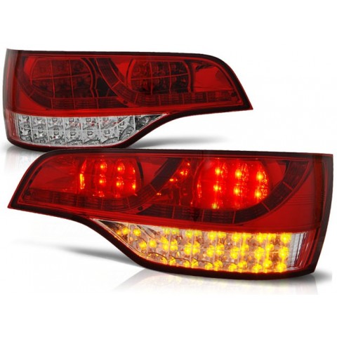 Lampy tył Audi Q7 - Clear Red / White Led - Diodowe LDAU57