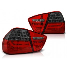 Lampy przód BMW E90 05-08 Red/Black Led BAR Diodowe LDBMC6