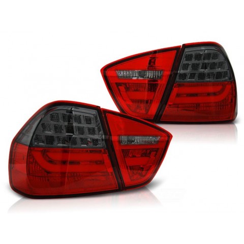 Lampy przód BMW E90 05-08 Red/Black Led BAR Diodowe LDBMC6