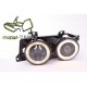 Lampy przód BMW E34 Angel Eyes BLACK - czarne + ringi DEPO LPBM60